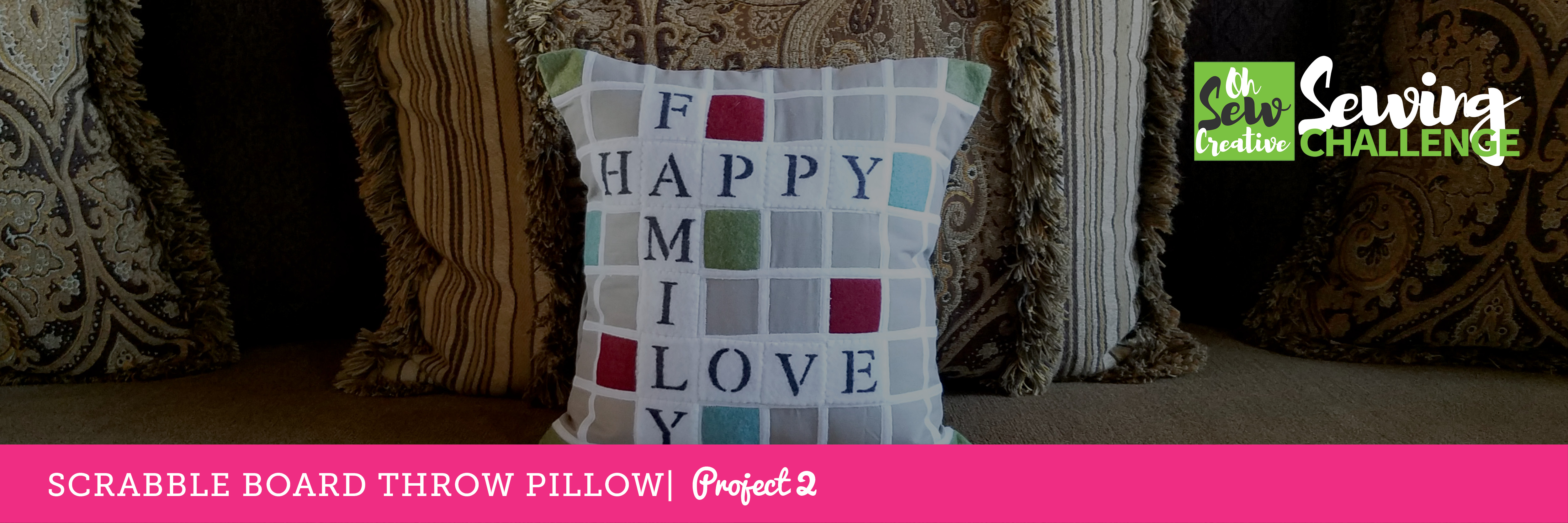 Scrabble board throw pillow