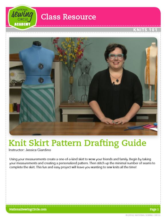 Knit skirt pattern drafting guide