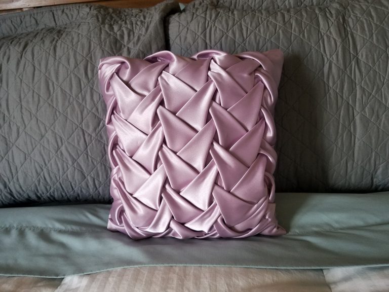 Pink smocked pillow