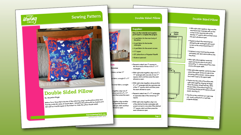 Double Sided Pillow Pattern