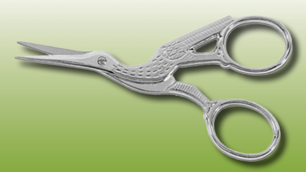 thumbnail image 2 of Stork Embroidery Scissors – Stainless Steel, Small 4" – Cross Stitch Sewing Craft – Pakistan Made 2 of 5