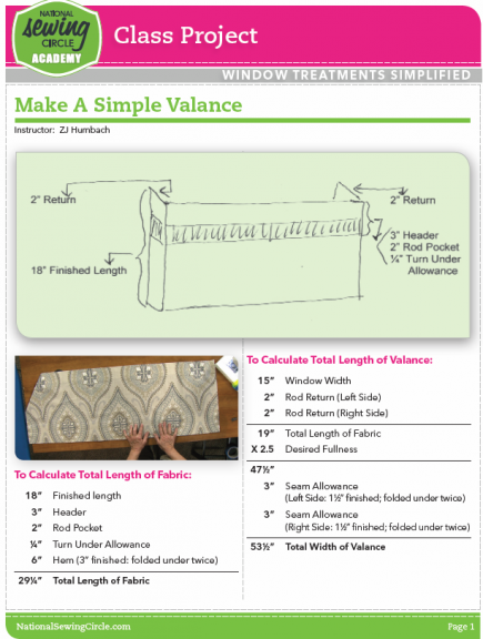 Make a simple valance directions