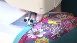 Sewing flower fabric