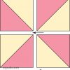 Pink and yellow triangle pattern squares