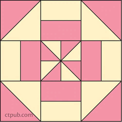 Pink and yellow pattern square