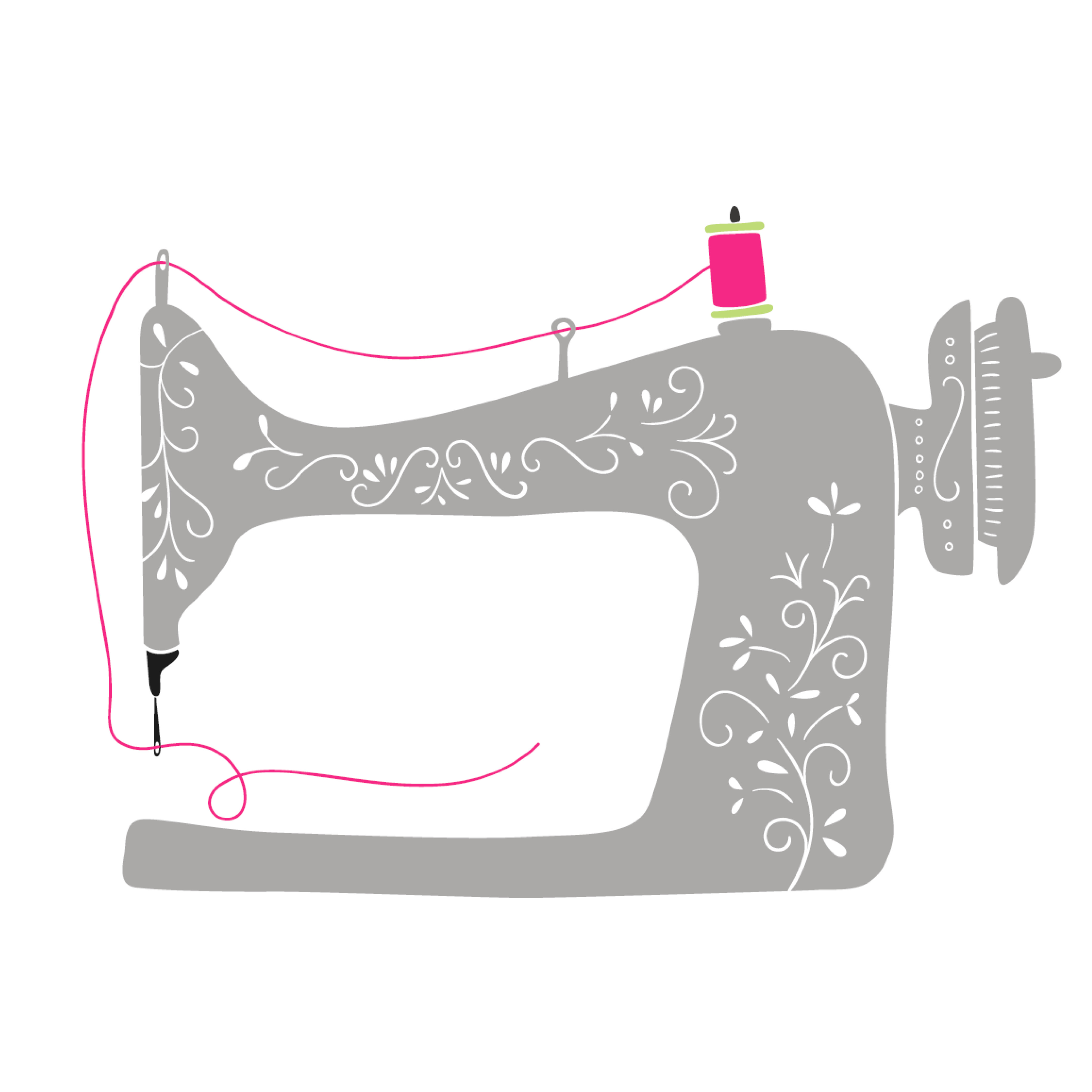 Decorative drawing of a sewing machine