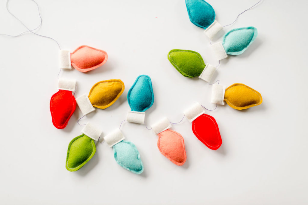 Felt Christmas Bulb Garland