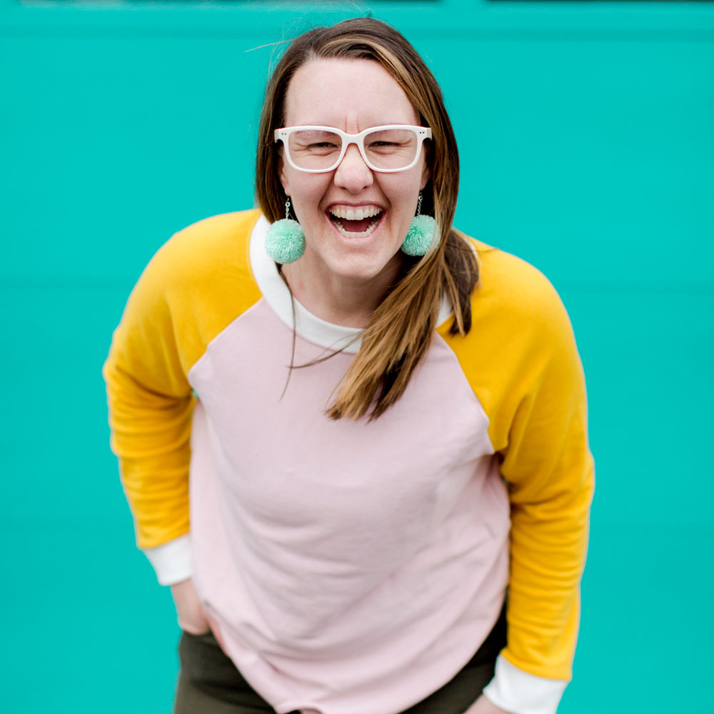 Woman smiling wearing glasses