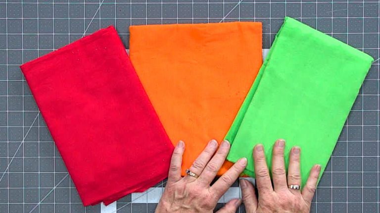 Three pieces of colorful fabric
