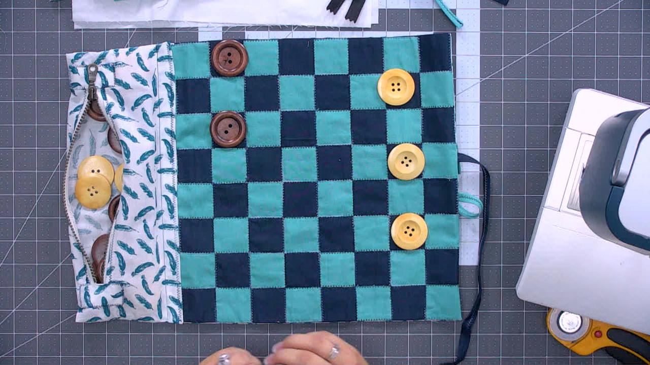 Hand sewn travel board game
