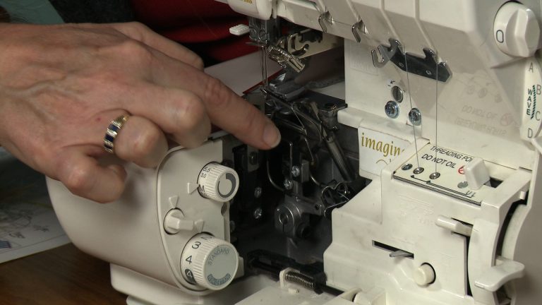 Pointing to part of a serger