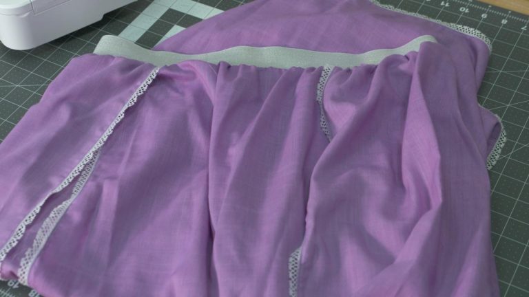 Purple split panel skirt