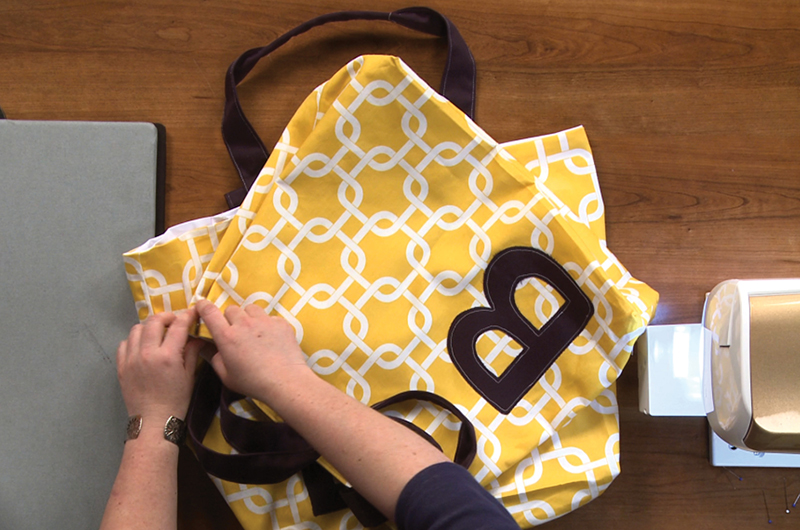 Yellow canvas tote bag