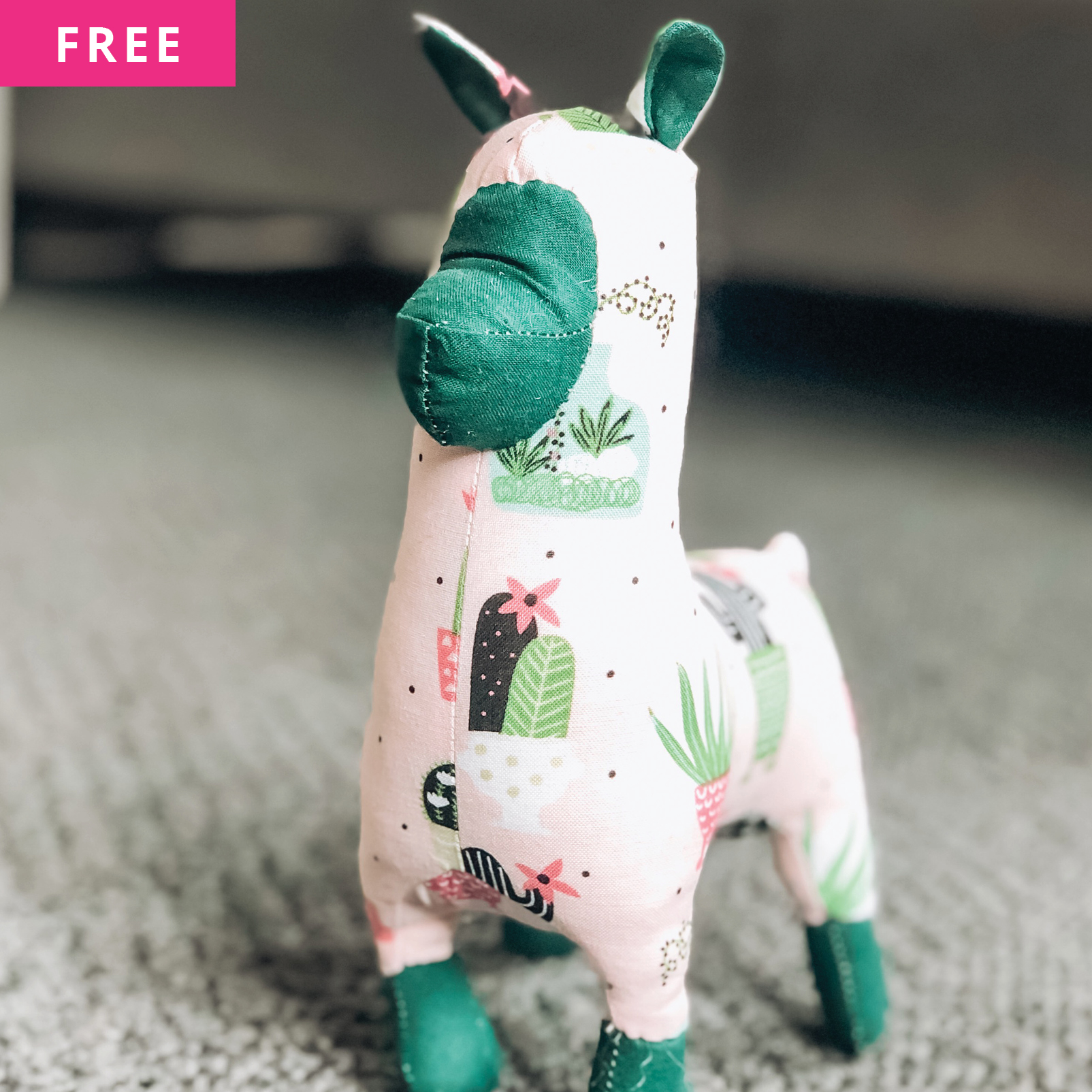 free stuffed llama sewing pattern