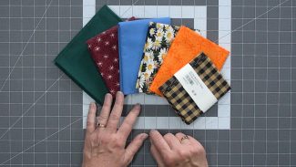 laid out fat quarter fabrics