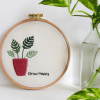 Plant circle embroidery