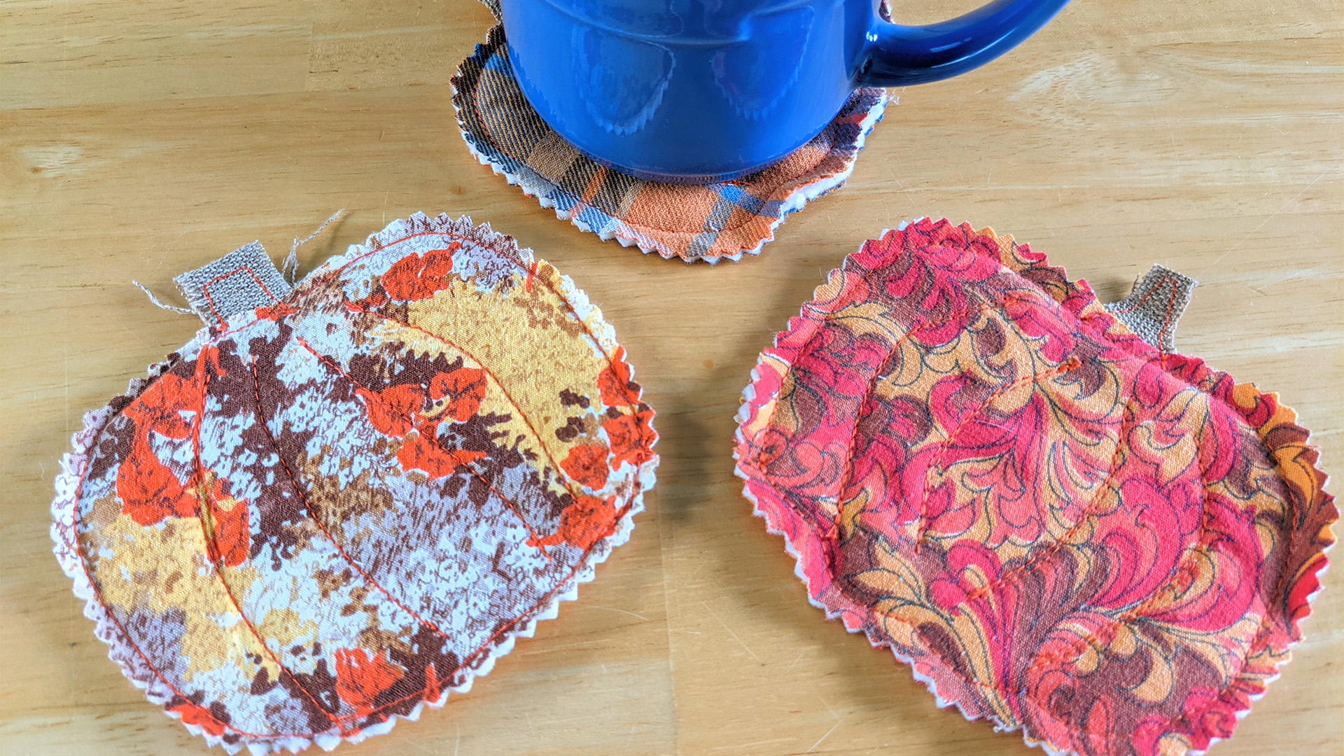 Free Sewing Pattern - Pumpkin Coasters