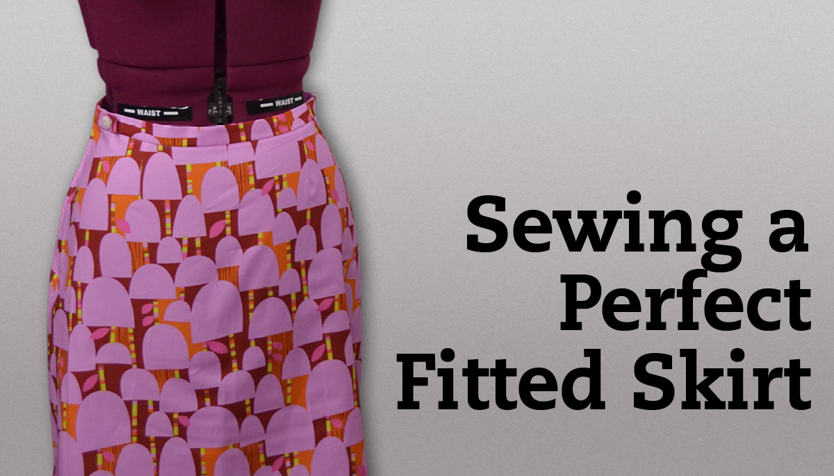 Sewn pattern fitted skirt