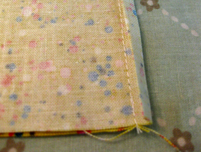 close up of folded edge