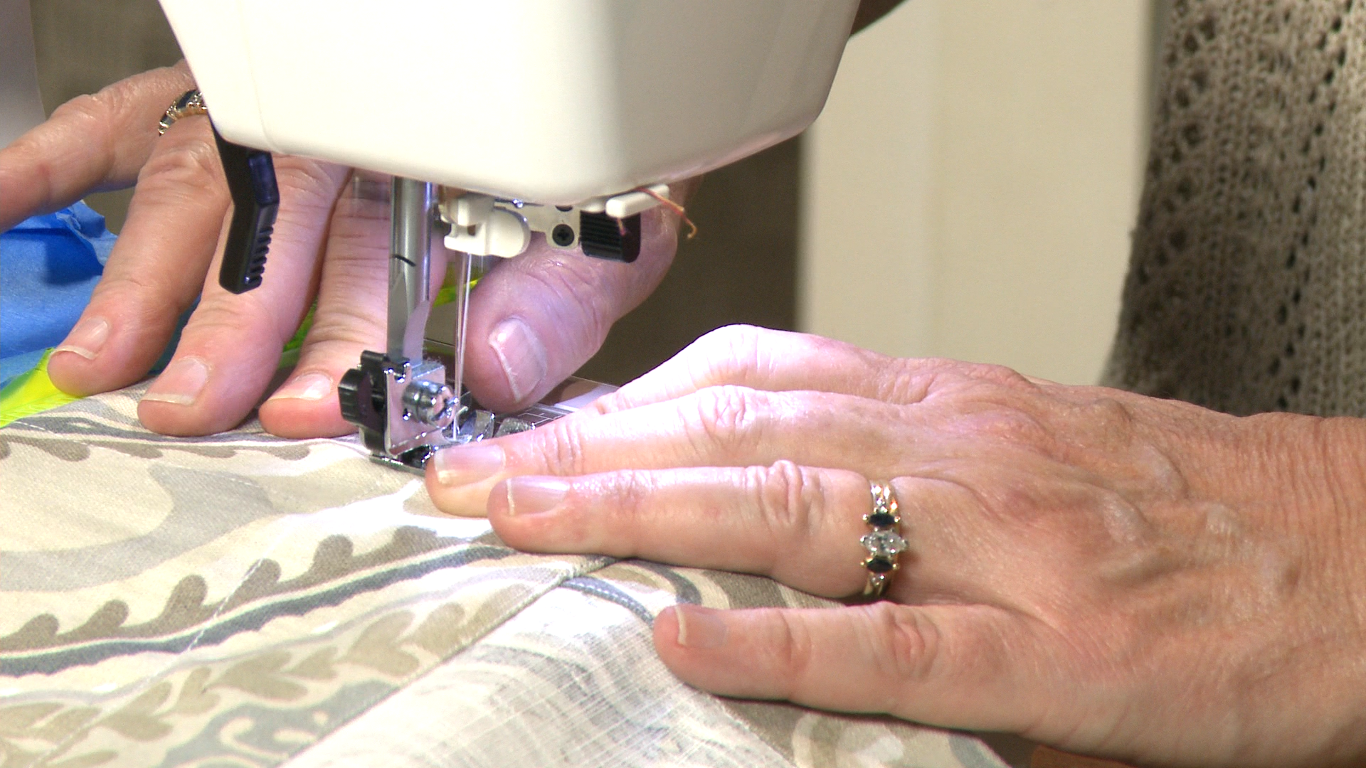 Sewing with a sewing machine