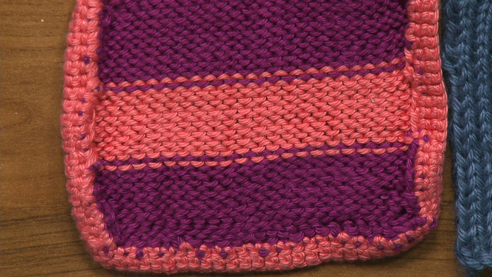 Pink and purple knit