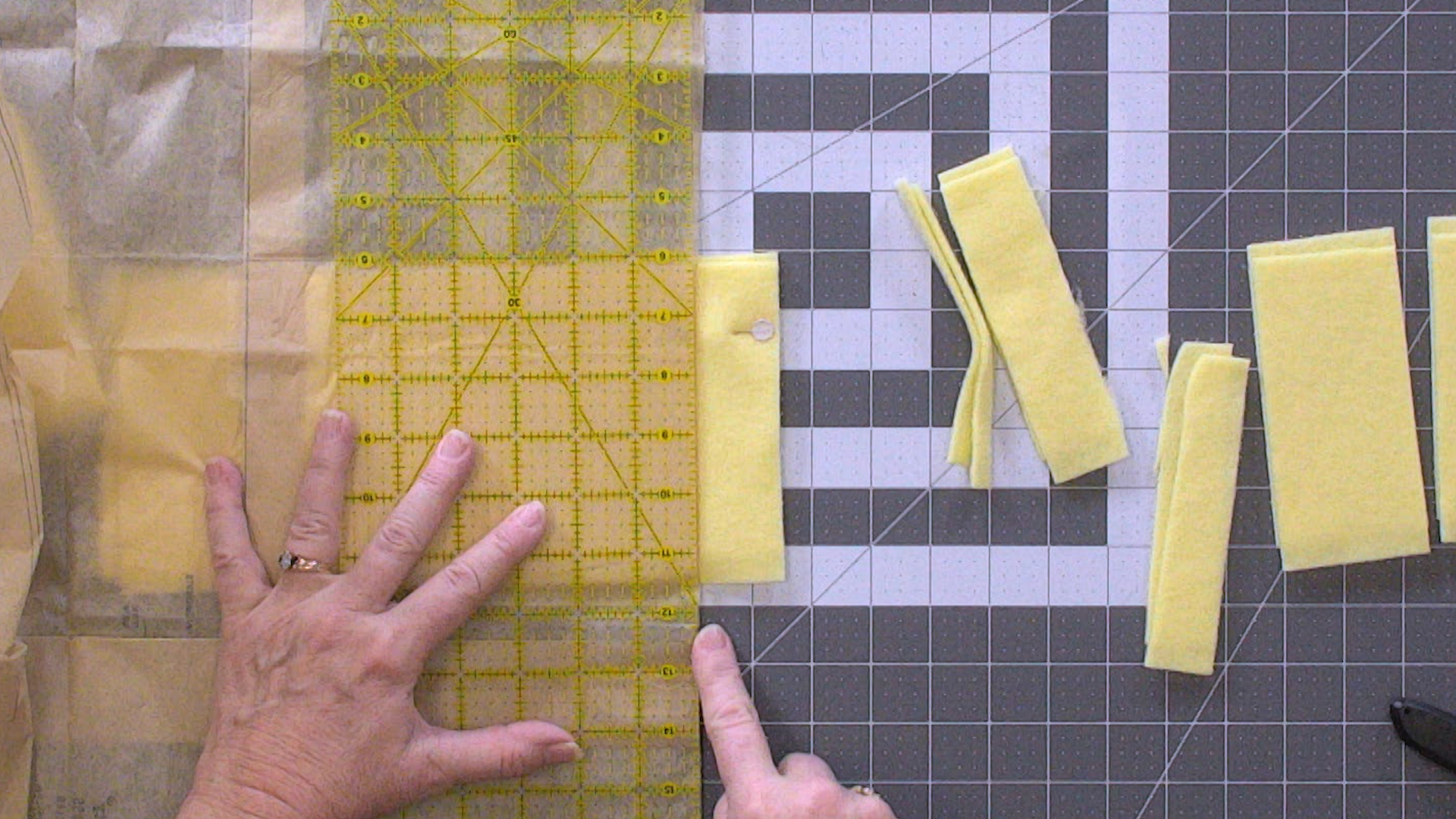 Cutting felt strips