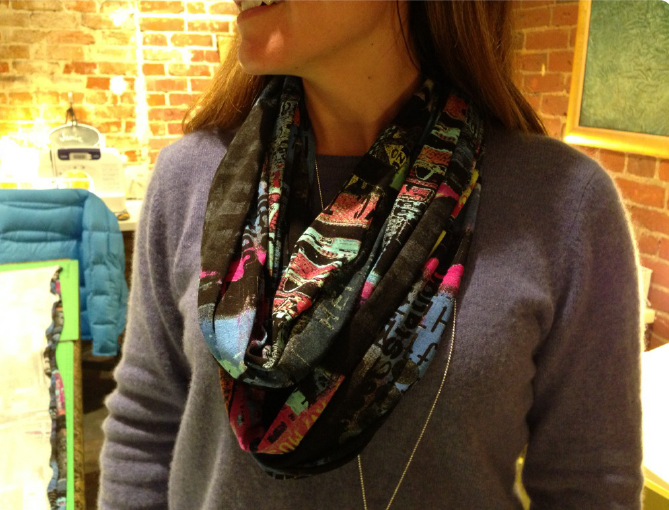 Woman with an infinity scarf