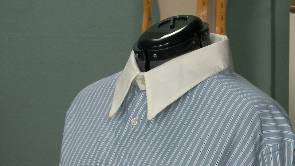 Striped men's shirt with a collar