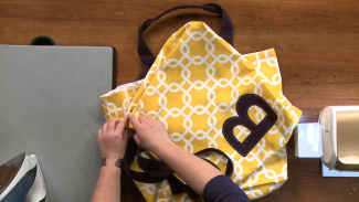 Large yellow fabric canvas bag