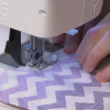Sewing purple chevron fabric