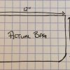 Drawing of dimensions of a bag