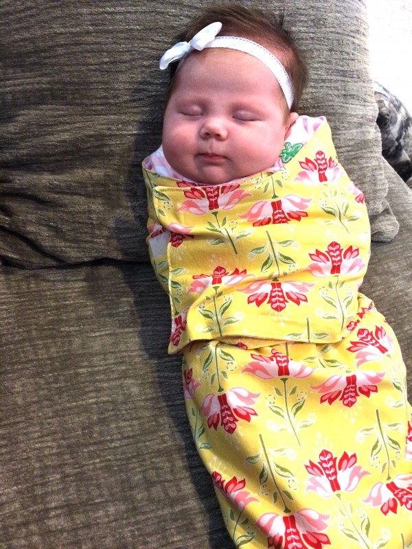 Yellow floral baby swaddle