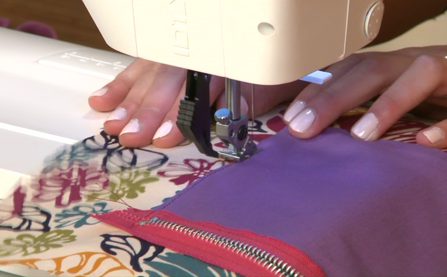 Sewing with a sewing machine