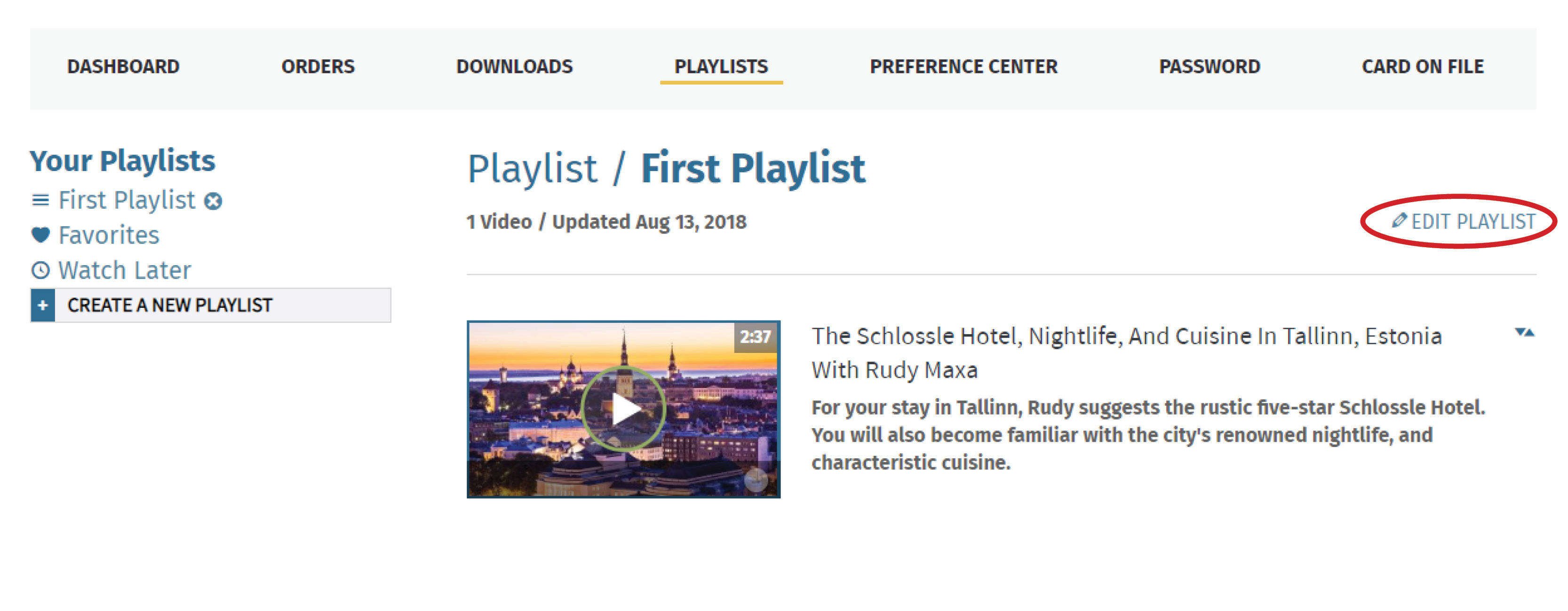Edit a Playlist