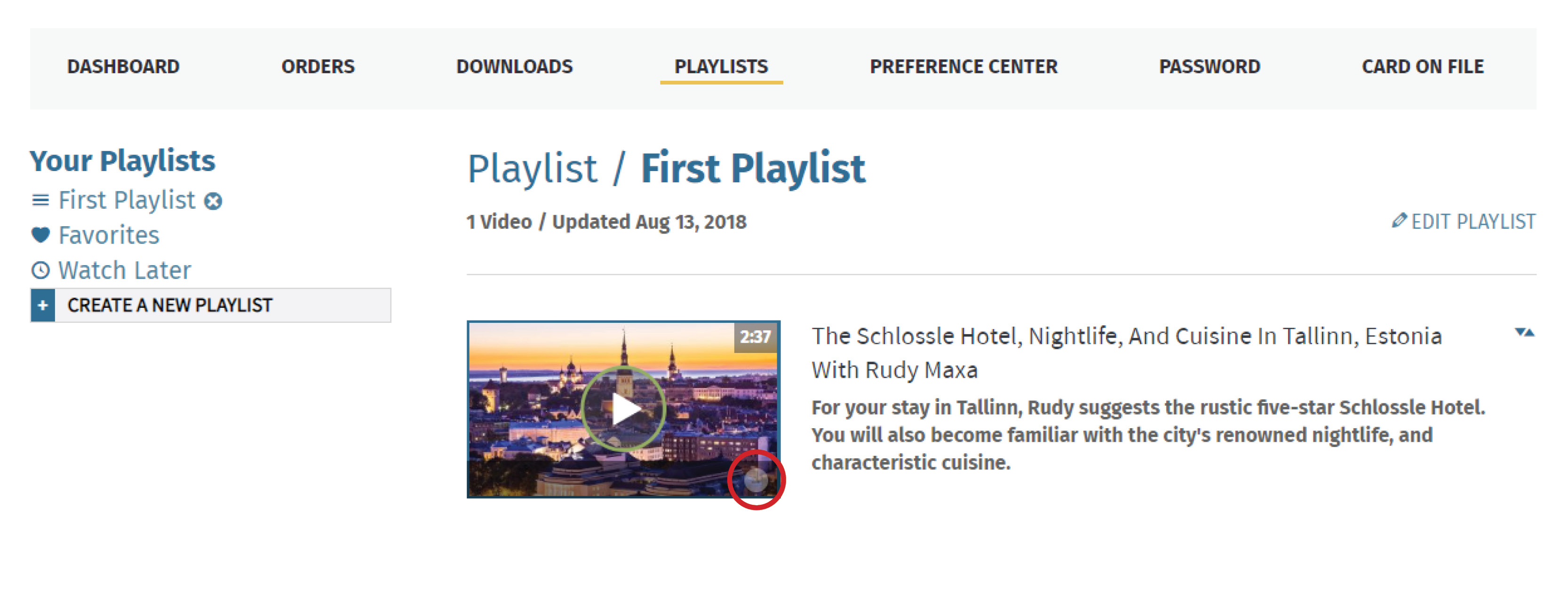 Remove a Video from a Playlist