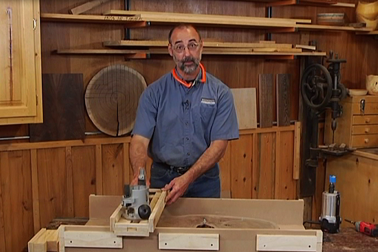 Man in a wood work shop