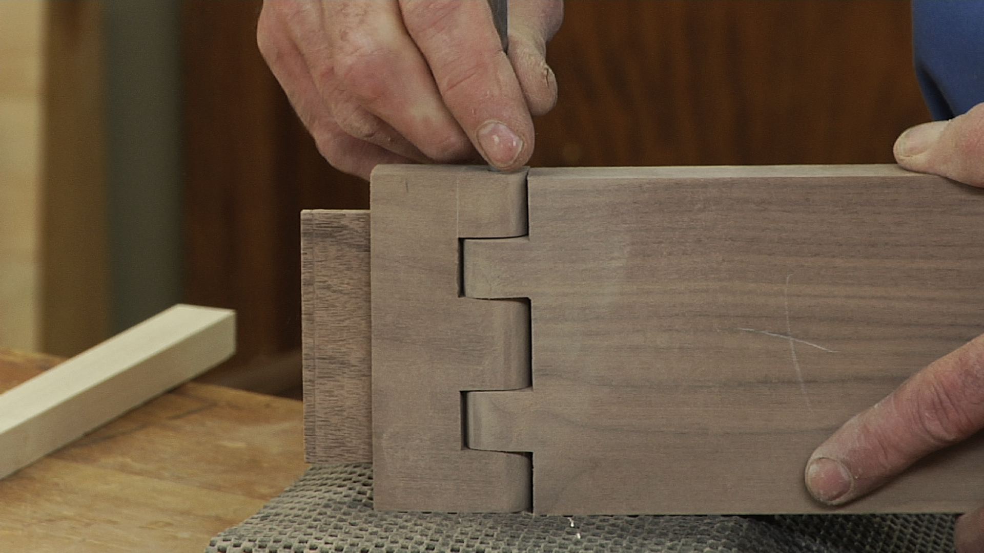 Rounding the Edges on a Wooden Hinge for a Gate Leg Table