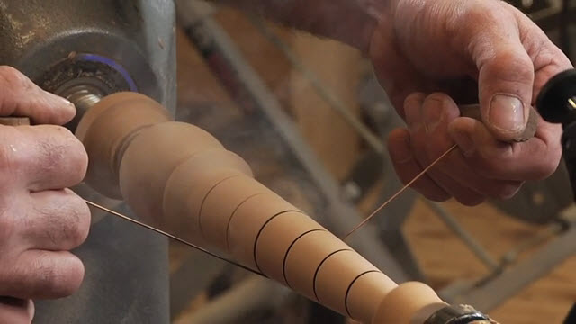 Burning Accent Lines on a Lathe