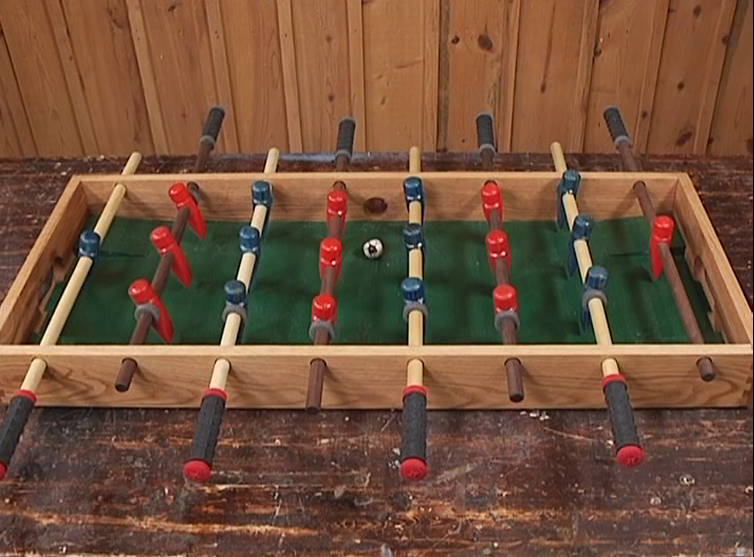 Wooden table top foosball table