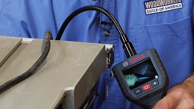 Woodworking Tool Maintenance Using an Inspection Camera
