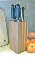 Walnut knife block