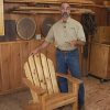 Man with an Adirondack chair