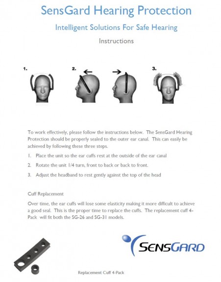 SensGard Hearing Protection Instructions