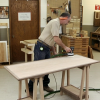 Wooden sawhorse desk