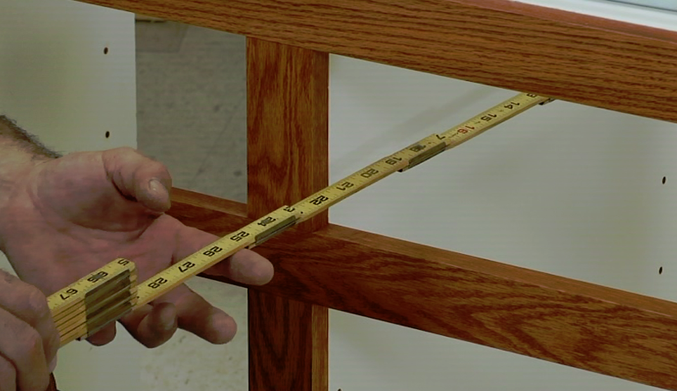 Measuring a cabinet depth