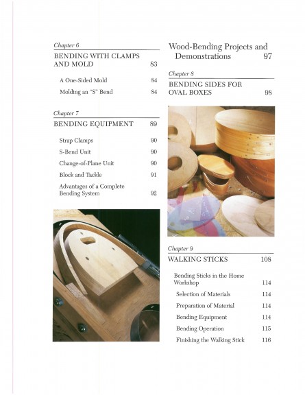 Wood bender's handbook contents