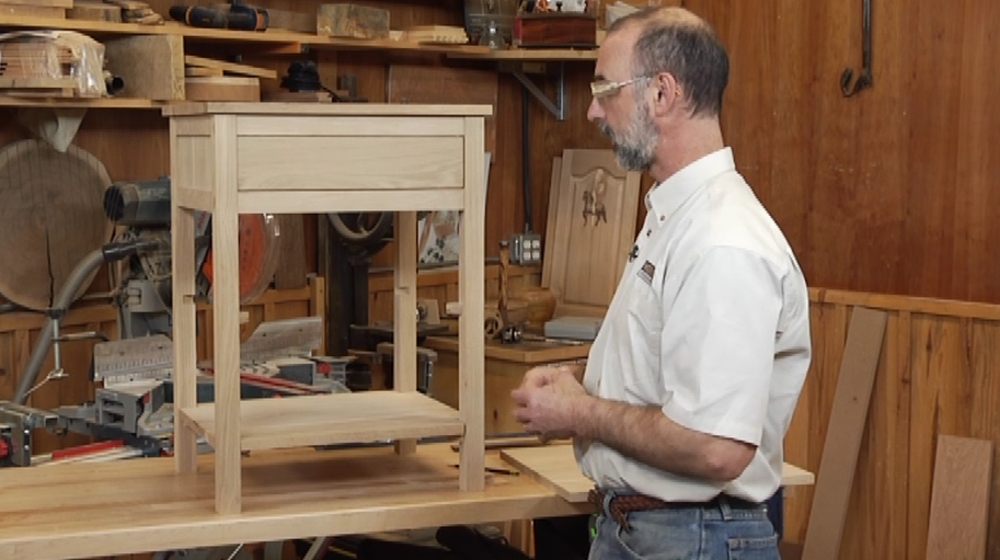 Wooden bedside table