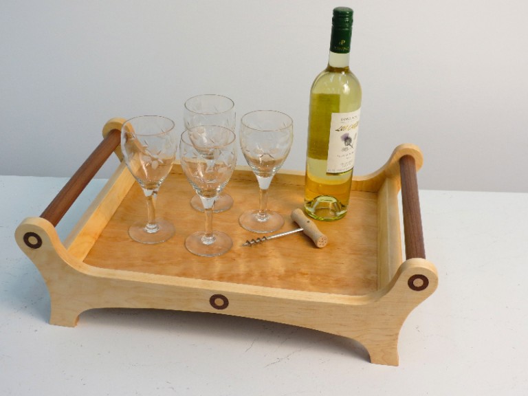 Wooden wine tray