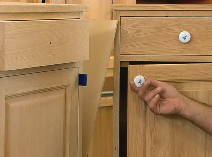 Knob on a cabinet