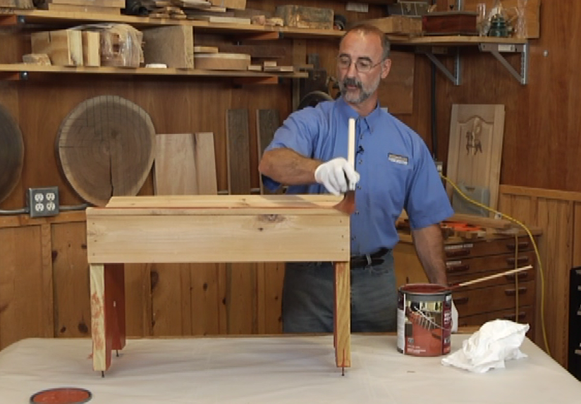 Staining furniture